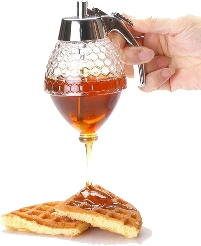 Squeeze Bottle Honey Jar Container Bee Drip Dispenser Kettle Storage Pot Stand Holder Juice Syrup Cup Kitchen Accessories