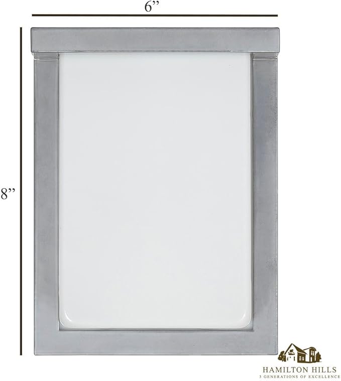 Hamilton Hills 8 Inch Silver Squared Flush Mount Outdoor Light Fixture | Modern Front Door Exterior Light 3000K Frosted Lens Wall Sconce | Outside LED Porch Lights with Brushed Nickel Finish