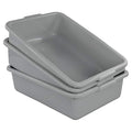3-Pack Plastic Bus Tub 13 L Plastic Utility Bus Box Dish Pan Grey