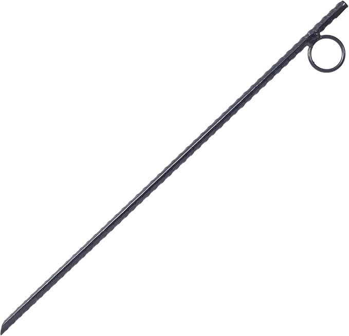 4 Pcs Heavy Duty Steel Rebar Ground Stakes 3/8 x 18 - Tent Canopy Stakes with Angled Ends &amp 1 Loops for Campsites Outdoor Use
