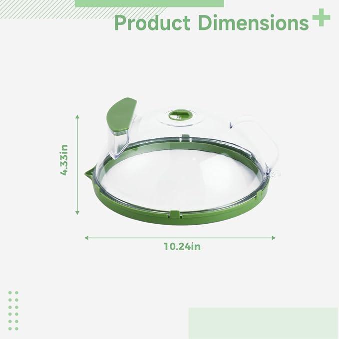 Food Heating Lid With Handle 26 X 11 Cm Microwave Splatter Guard Splashproof High Temp Resistant Dish Cover