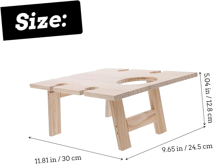 HANABASS Foldable Outdoor Wine Table Portable Beach Snack Table Wooden Design for Picnics and Parties
