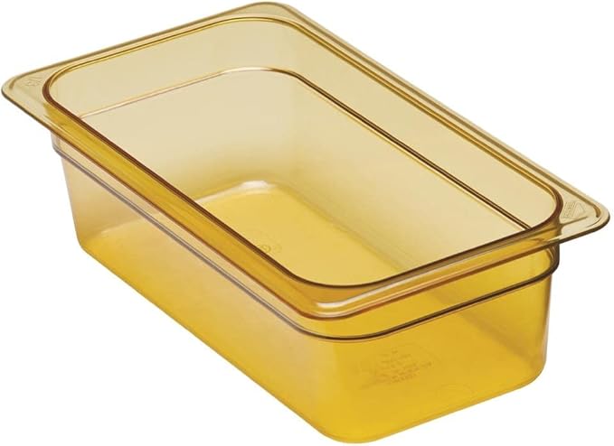 Cambro 34HP150 H-Pan 1/3 Size Amber High Heat Food Pan - 4 Deep