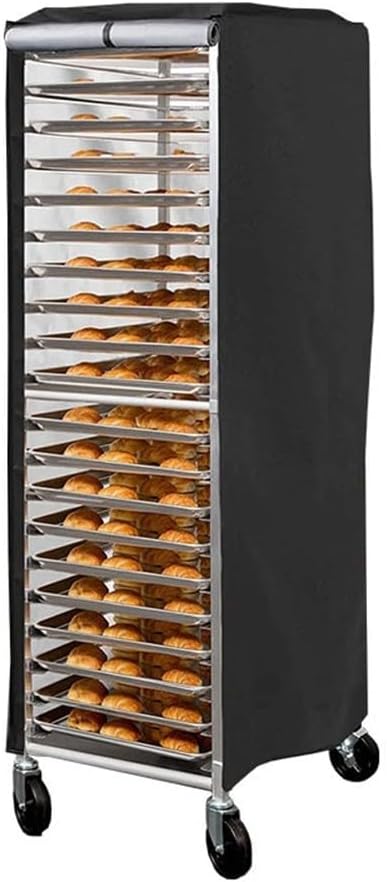 420D waterproof bread baking holder dust cover with window and zipper seal for commercial bakery racks ventilation design