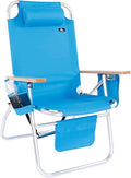Deluxe XL Tall 17 Inches High Seat Beach Chair for Adults Heavy Duty Aluminum Frame Wide Plus Size 300 lb Capacity