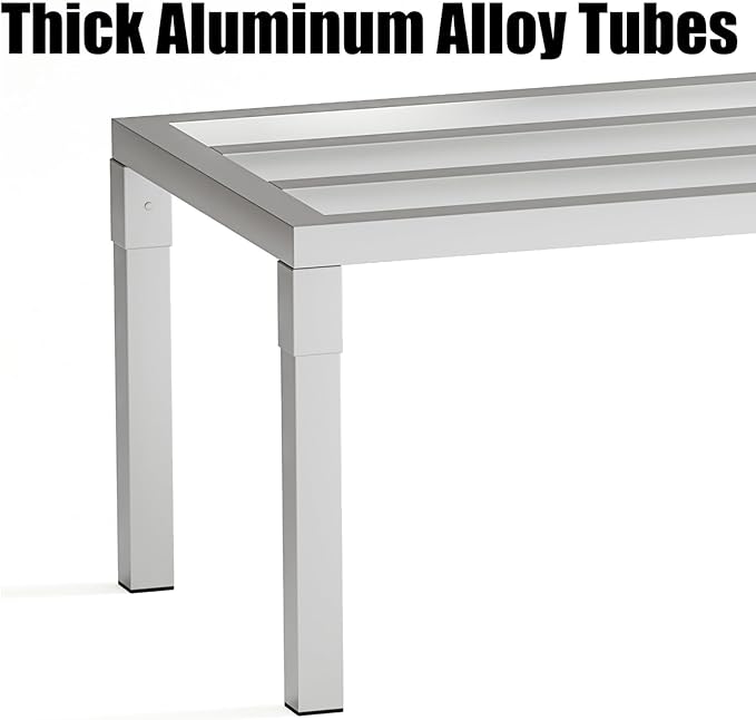 Aluminum Dunnage Rack 36 L x 20 W x 12 H 1650 lbs Load Capacity Commercial Food-Grade Floor Shelving for Patio Restaurant Kitchen Supermarket Garage.