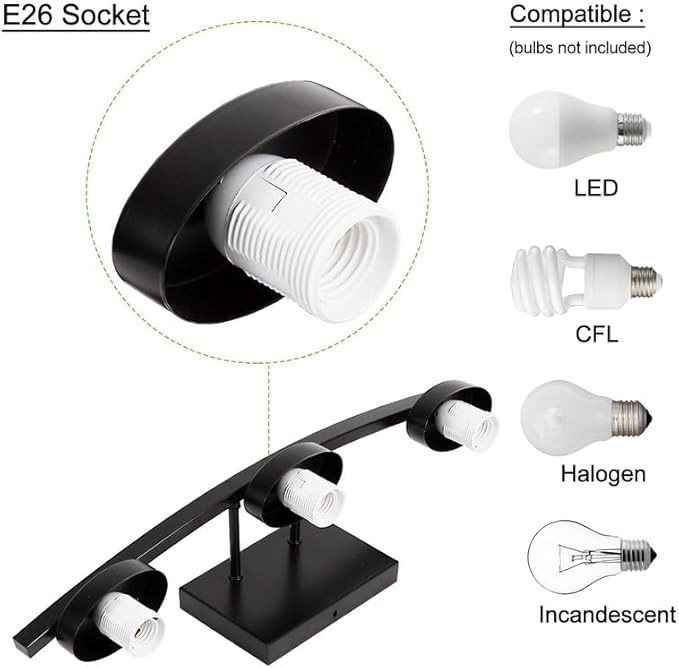 3-Light Bathroom Vanity Light Fixture Over Mirror Modern Matte Black Vanity Lights with Milky Glass Shade 23 inches Vanity Lighting Fixtures for Bathroom Lighting