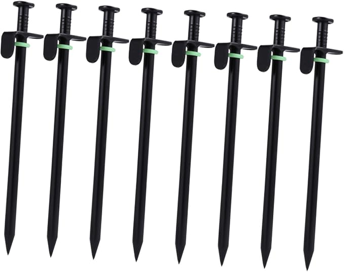 16Pcs Heavy Duty Tent Nails Lengthened Non Ground Stakes for Outdoor Camping Durable Iron Tent Pegs with Tip for Stable Support
