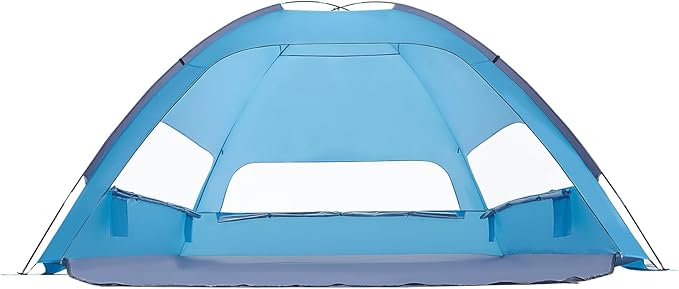 VEVOR Beach Tent Sun Shelter for 8 Person UPF 50+ Protection Portable Sun Shade Beach with Carrying Bag &amp Sand Pockets Lightweight and Easy Setup Beach Umbrella for Camping Fishing Outdoor Picn