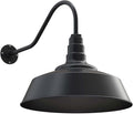 Steel Lighting Co. Large Outdoor Barn Light | Gooseneck Light Fixture | Made in America from 18-Gauge Steel | 20 Dome | 23 Gooseneck Matte Black Exterior/Matte Black Interior
