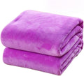 Solid Color Flannel Fleece Blanket Cozy Purple Bed Blanket for All Seasons Lightweight and Warm for Couch Camping and Home