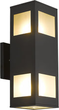 harriet Porch Lights Outdoor Modern - IP64 Waterproof Aluminum and Tempered Glass Cover 13 Rectangular Up/Down Wall Sconce for Porch Garage &amp Patio Exterior Lighting Black