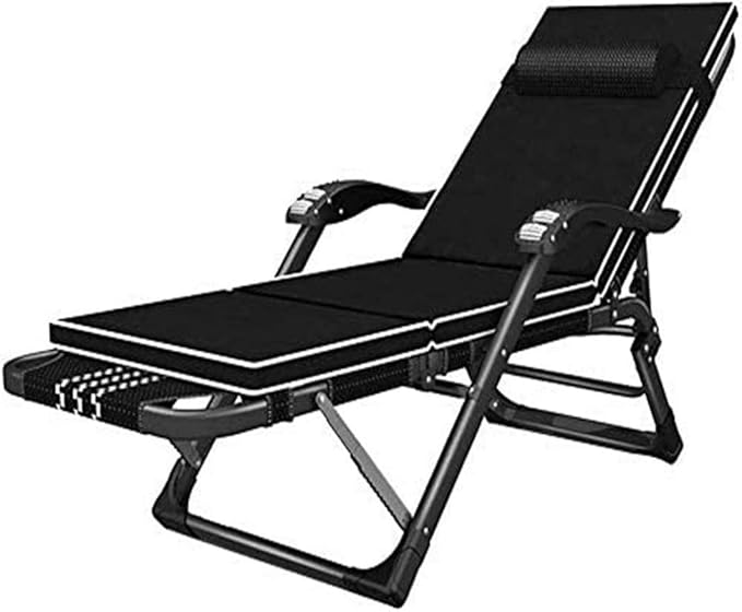 FWZJ Leisure Folding Bed Lounge Chair Office Nap Lunch Break Bed Simple Single Escort Bed Outdoor Portable Folding Deck Chair Zero Gravity Chair Chair Balcony Beach Sun Lounge
