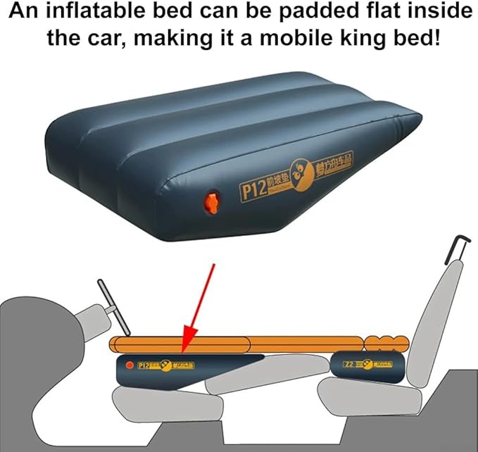Travel Inflatable Mattress for Car with Front Slope Pad and Cushions Air Bed (P12)