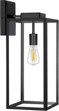 Extra Large Outdoor Wall Lantern20 Inch Outdoor Wall Lights Exterior Waterproof Wall Sconce Anti-Rust Wall Mounted Lighting with Glass Shade Matte Black Wall Lamp with E26 Socket for Porch