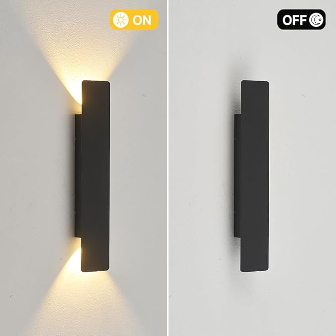 15.7in Modern Outdoor LED Wall Sconce Waterproof Aluminum Wall Light 18W 3000K Warm White Global Voltage 110V-240V Vertical &amp Horizontal Mount for Porch Patio Entryway Indoor &amp Outdoor