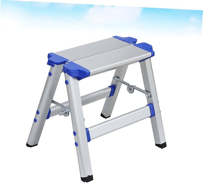 Aluminum Alloy Folding Stool for Home Outdoor Collapsible Step Ladder Chair Portable Hiking Seat Folding Design Random Style