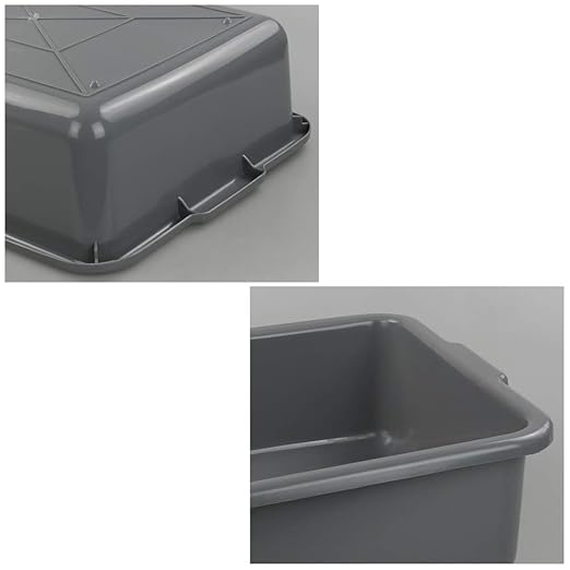 Begale 4-Pack 23 L Large Plastic Commercial Utility Bus Box Bus Tubs Gray