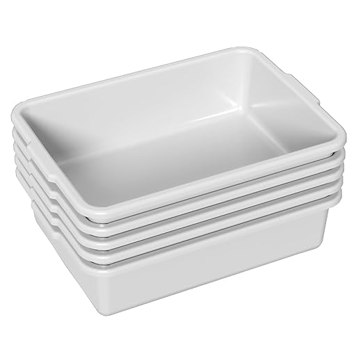 8 Liters Small Commercial Plastic Bus Tubs Plastic Bus Boxes for Restaurant Gray 5 Packs