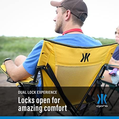 Kijaro XXL Dual Lock Portable Camping Chair - Supports Up to 400lbs - Enjoy The Outdoors in a Versatile Folding Sports &amp Outdoor Chair