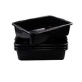 4-Pack 24 L Commercial Bus Box Plastic Utility Bus Tubs Black