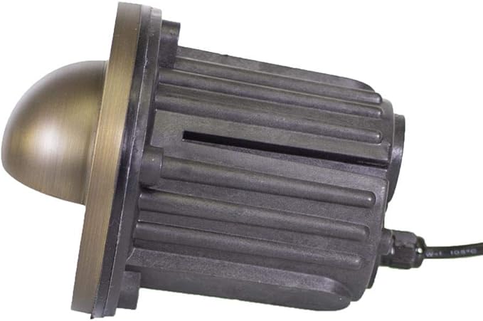 12V Brass In-Ground Well Light (Beacon Top) with 5W 2700K Warm White MR16 LED Bulb for Low Voltage Landscape Lighting of Outdoor Pathway Garden Shrubs Columns or Trees