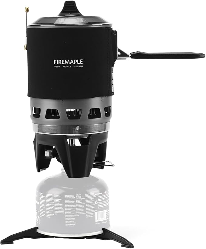 Fire-Maple Fixed Star 3 Personal Cooking System | Pot/Jet Burner Stove System with Electric Ignition | Ideal for Hiking Camping Backpacking Fishing Hunting Trips and Emergency Use Black