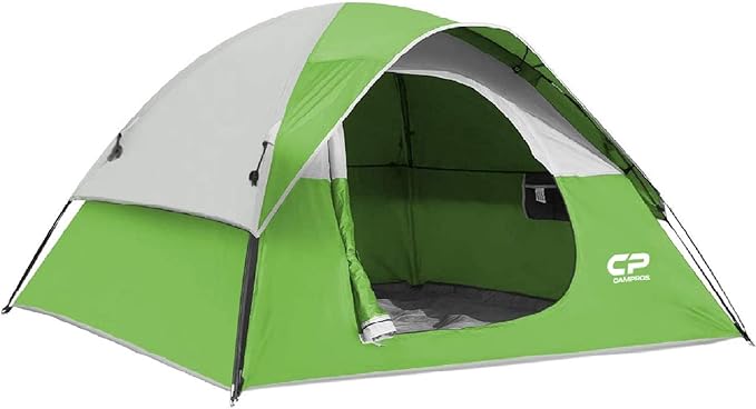 CAMPROS CP Tent 3 Person Camping Tents Gifts for Family Waterproof Windproof Backpacking Tent with Top Rainfly Easy Set up Small Lightweight Dome Tents Hiking Beach - Green