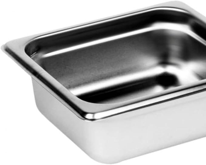 TrueCraftware-1/6 Size 2-1/2 Deep Stainless Steel Anti-Jamming Steam Pan 22 Gauge- Chafing Steam Table Pans Catering Food Storage Metal Hotel Pan for Restaurant Events Catering Use