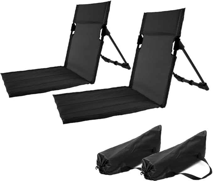 2 Pack Outdoor Camping BackrestsLightweight Foldable ChairaPark Leisure backrestBeach Portable Single Lazy ChairAluminum Lazy Backrest for for Lawn Outdoor Movie and Travel