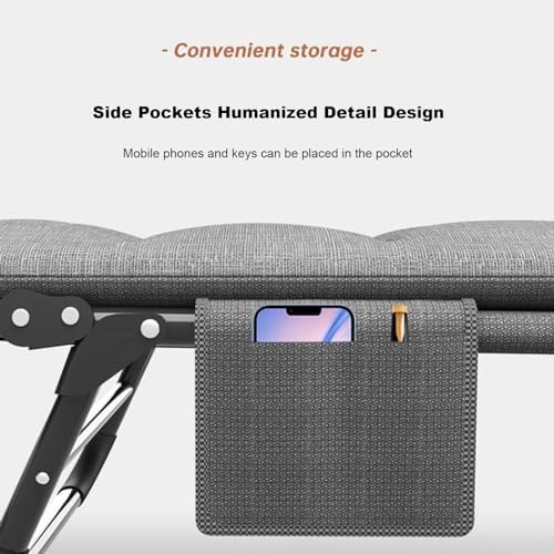 Portable Folding Adult BedCamping Cot Portable Camp Bed Cots for Adults 6-Position Adjustable Folding Cot Folding Chaise Lounge Chair Heavy Duty Supports 352 lbs Perfect for Camping