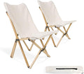 Bathonly 2 Pack Outdoor Folding Camping Chair Beach Chair with Backpocket and Carry Bag Portable Butterfly Reclining Chair for Camping Picnic Beach Patio
