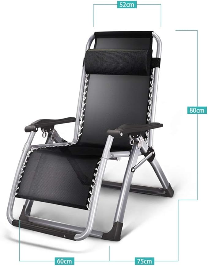 Patio Lounge Chairs Recliner Folding Chair Lunch Break Office Chair Chair Backrest Lazy Home Leisure Beach Chair Black