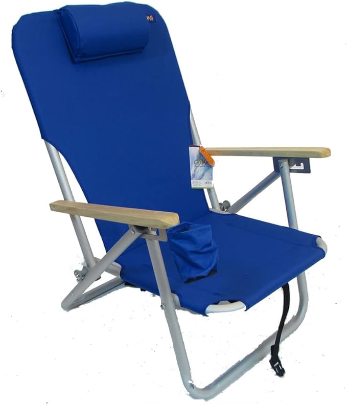 COPA 4 Position Aluminum Folding Backpack Chair (Royal Blue)