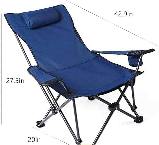 Portable Outdoor Camping Chair with Armrests Cup Holder and Storage Bag Ultralight Folding Chair for Hiking Beach Picnic and Travel