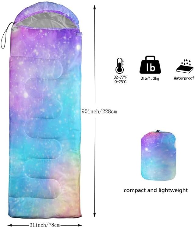 Kids Sleeping Bag for Boys Girls3D Basketball Print-Lightweight Warm Portable Outdoor Indoor-Waterproof Cold Weather Resistant Sleeping Bag for Camping Hiking