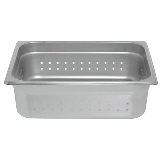 Kratos 1/2 Size Perforated Steam Table Pan 24 Gauge Stainless Steel - 4D
