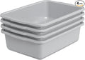 Commercial Bus Tub/Bus Box 35 L Large Tote Box 4 Packs Grey Plastic Storage Wash Basin Tub