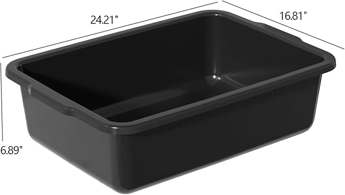 4-Pack 35 L Commercial Food Service Bus Tubs Large Plastic Commercial Bus Box Black