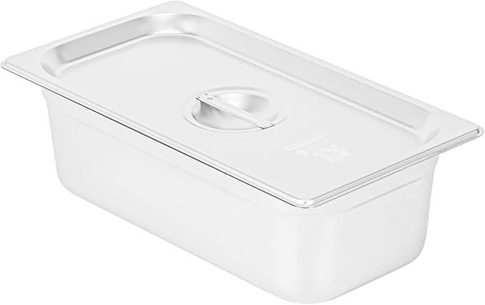 Restaurantware Stainless Steel Steam Table Pan Cover 1 Pack of 1/3 Size Heavy-Duty Hotel Pan Lid Polished Exterior Dishwasher-safe For Commercial Kitchens Catering Events