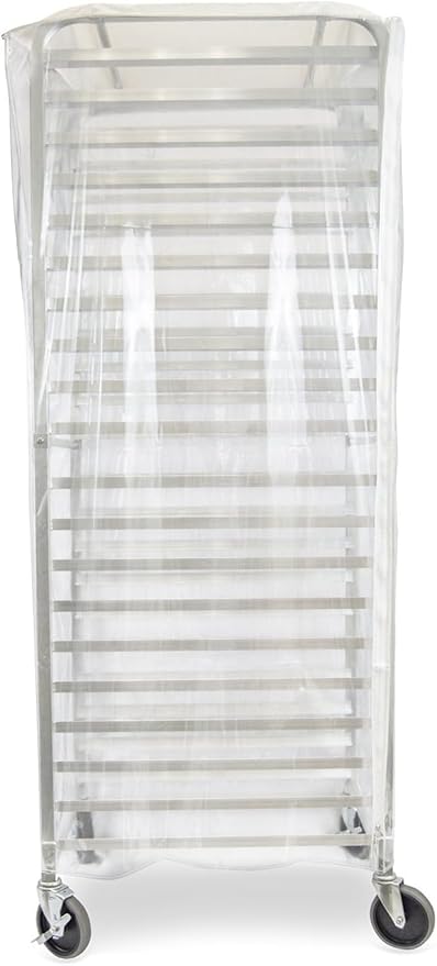 TrueCraftware- Durable Clear Plastic Cover for 20 Tier Bun Pan Sheet Rack 28 x 23 x 61 - Heavy Duty Plastic Sheet Pan Rack Cover with Zippers Sheet Pan Rack Cover for Home Kitchen Restaurant Bakery