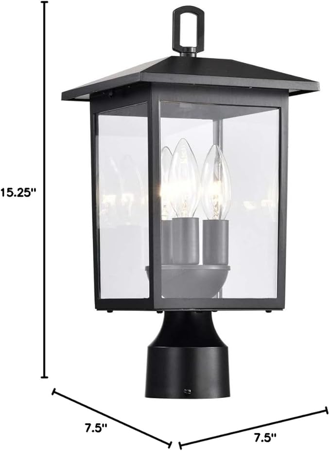 Nuvo 60/5932 Jamesport 3-Light Outdoor Post Lantern Matte Black