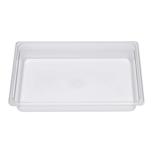 Hotel Pans 6 Pack Full Size 4'' Deep Clear Food Pans with Lids Commercial Stackable Food Pans Polycarbonate Transparent Food Storage Containers Freezer-Safe for Restaurant Hotel