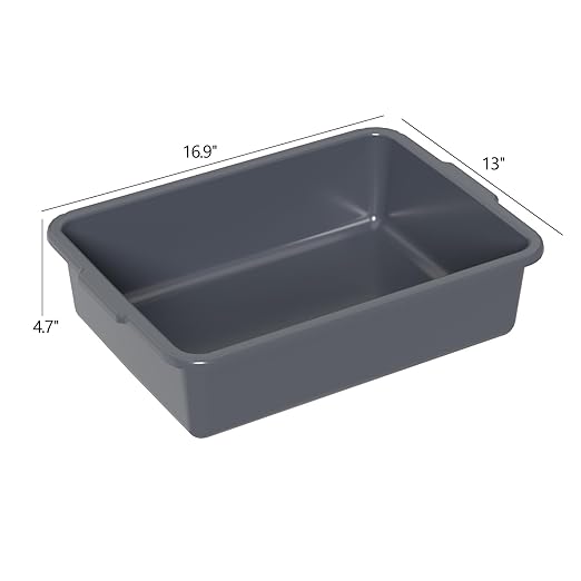 Vcansay 13 L Plastic Commercial Bus Tubs Restaurant Dish Washing Box Gray 12 Packs