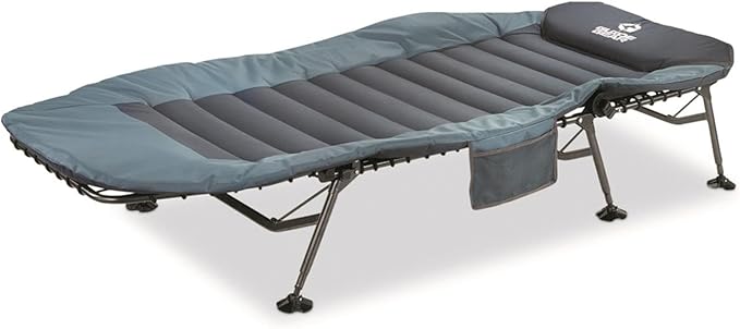 Guide Gear Ultimate Comfort Padded Camping Cot 400-lb. Capacity for Camping Fishing or by The Beach and Swimming Pool Blue