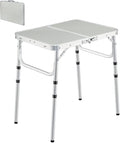 REDCAMP Small Folding Camping Table 2ft 3 Heights Portable Outdoor Folding Table Aluminum Camp Table Adjustable Height Lightweight for Picnic Cooking Beach