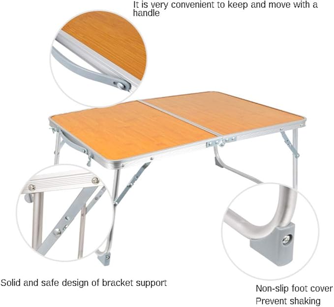 Folding Camping Tables Lightweight Sturdy Aluminum Outdoor Folding Table with Carrying Bag for Camp Picnic Beach(Small)