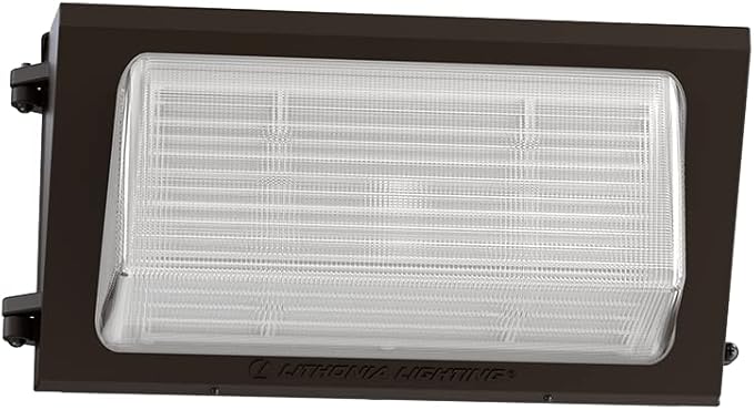 Lithonia Lighting 17 LED Wall Pack Outdoor Light Fixture 3-Way Selectable CCT 3000K/4000K/5000K Adjustable Lumens Dusk to Dawn Photocell UVOLT Bronze (TWR2 LED ALO SWW2 UVOLT PE DDBTXD)