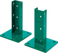 Global Industrial 413119 Pallet Rack Footplate - Green - 8 x 8 x 11.7 in. - 24 Set Nuts &amp Bolts - 2 Piece