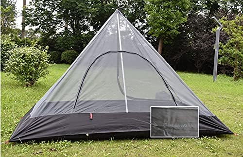 Ultralight Half Mesh Tent for Tipi Hot Tent 1-2 Person Mesh Camping